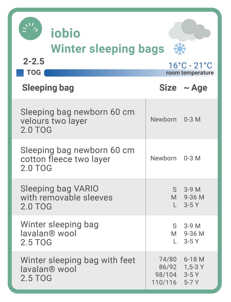 iobio winter sleeping bags