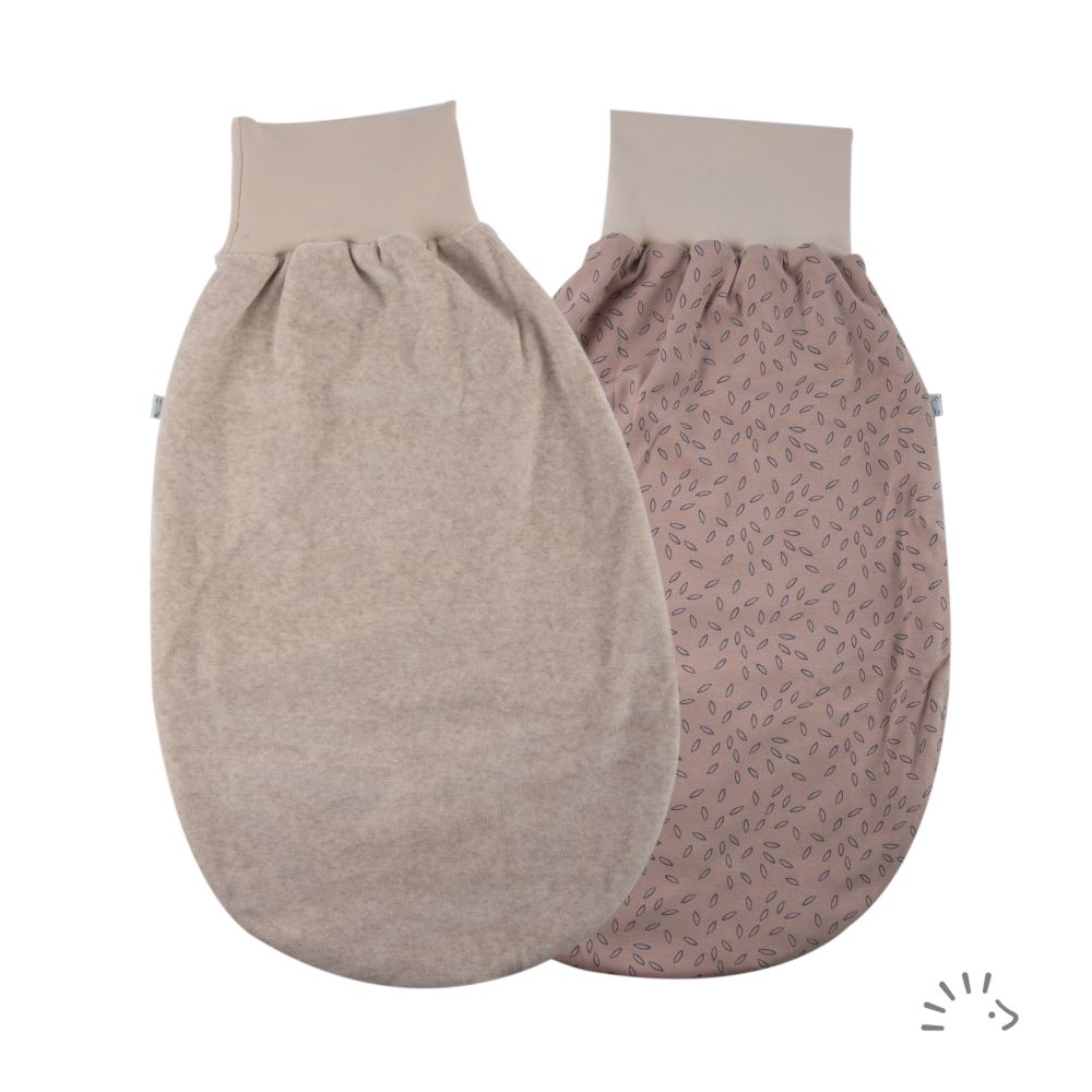 Reversable romper bag Velour and Interlock