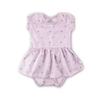 Short sleeve bodysuit with skirt
