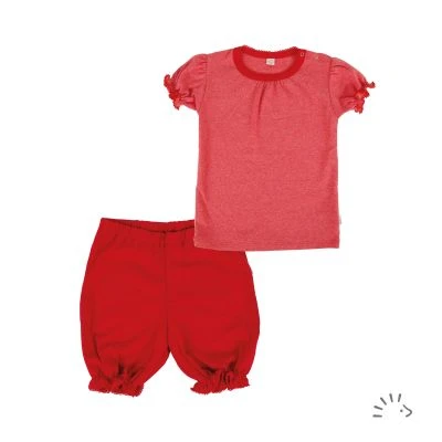 Pyjama 1/2 sleeve girls fine rib