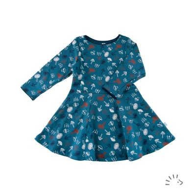 Long sleeve twirling dress interlock