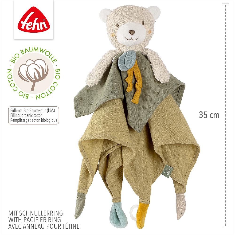 Comforter Bear Organic Snuggle Toy with Pacifier Holder fehn - Main Image