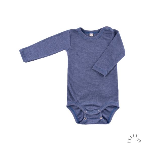 Langarm Body aus Wolle-Seide 