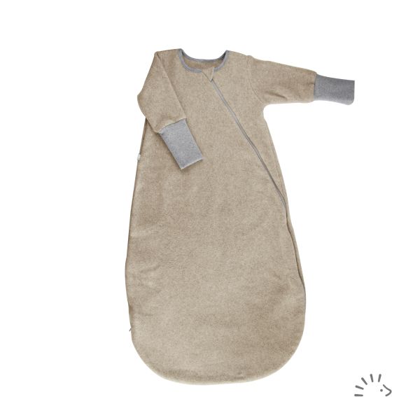 Schlafsack langarm Baumwollfleece GOTS