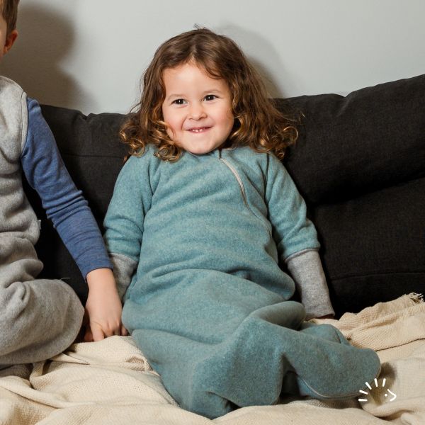 Schlafsack langarm Baumwollfleece GOTS