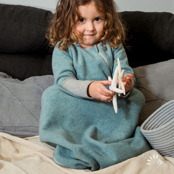 Schlafsack langarm Baumwollfleece GOTS