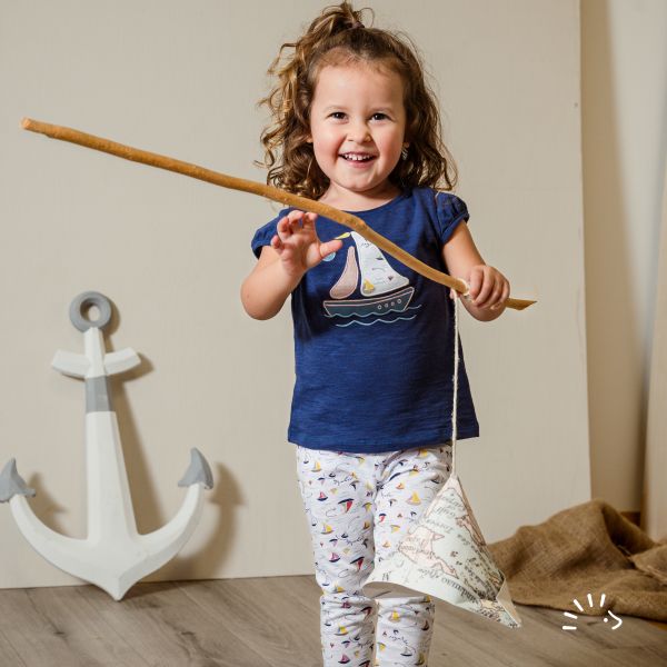 Shirt mit Puffärmel Slub Jersey GOTS