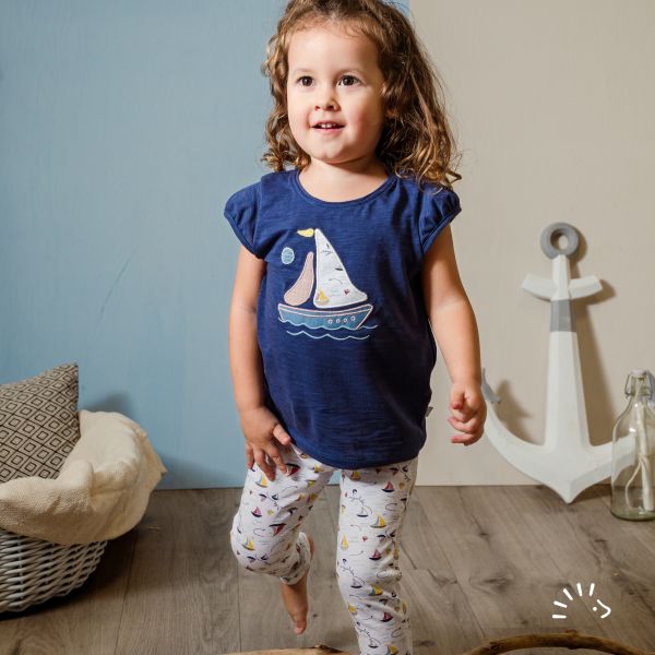 Shirt mit Puffärmel Slub Jersey GOTS