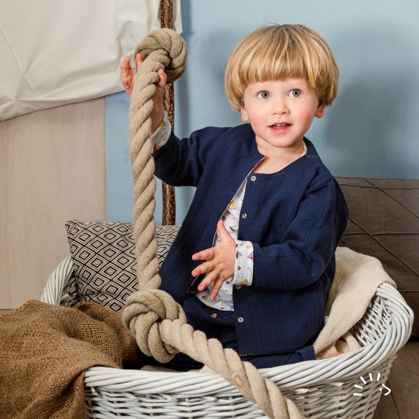 Gefütterte Wendejacke Musselin GOTS/Single Jersey