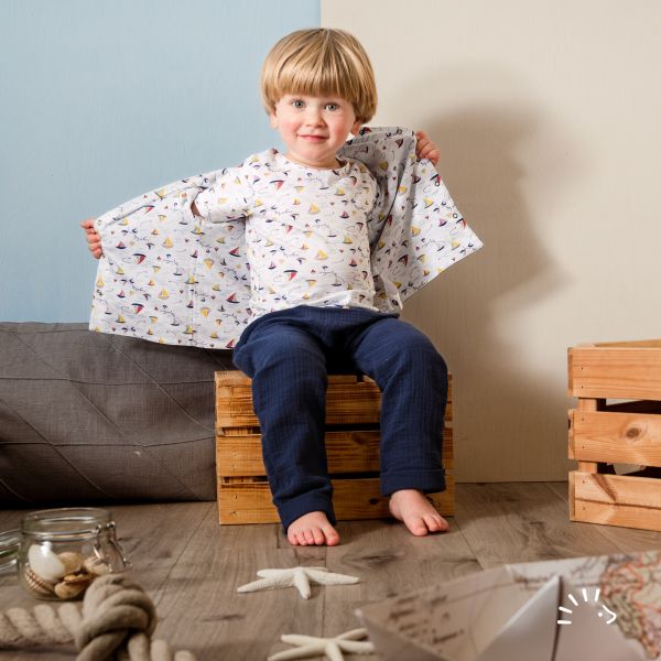 Gefütterte Wendejacke Musselin GOTS/Single Jersey