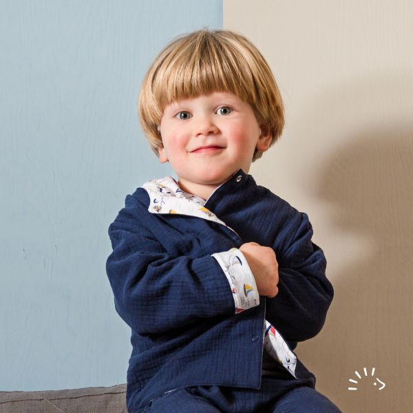 Gefütterte Wendejacke Musselin GOTS/Single Jersey