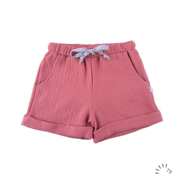 Musselin Shorts mit Krempe