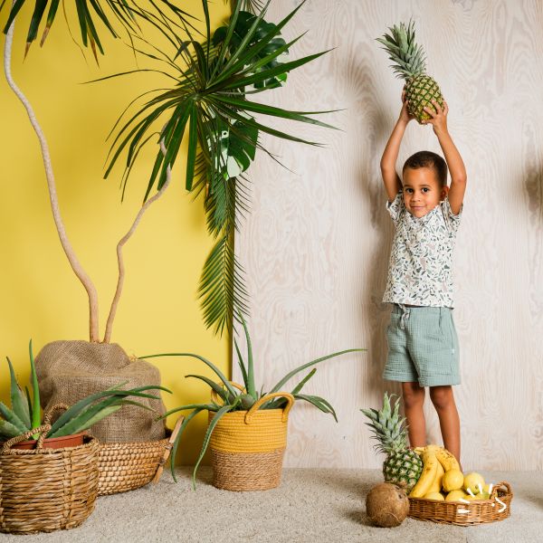 Shorts mit Umschlag Musselin GOTS