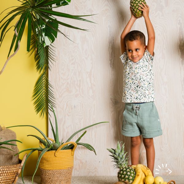 Shorts mit Umschlag Musselin GOTS