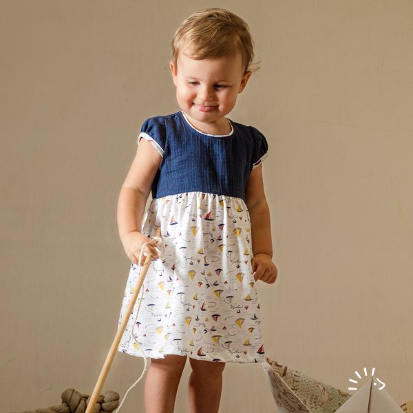 Kleid mit Puffärmel Single Jersey GOTS