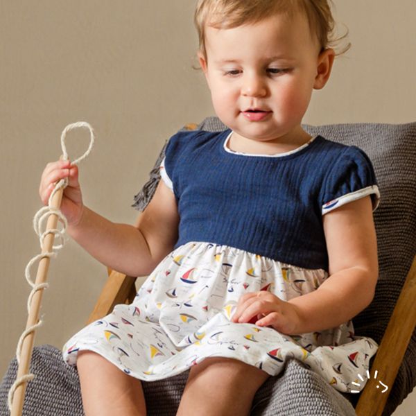 Kleid mit Puffärmel Single Jersey GOTS