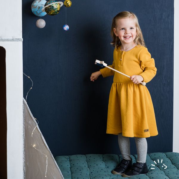 Kleid Langarm Miniwaffle GOTS