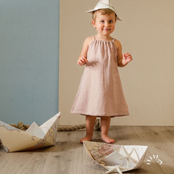 Spaghettiträgerkleid Musseline GOTS