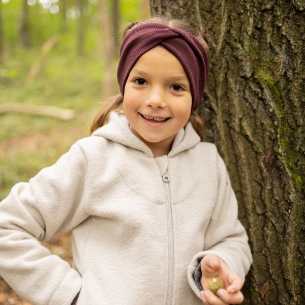 Stirnband mit Knoten Wollstrick GOTS