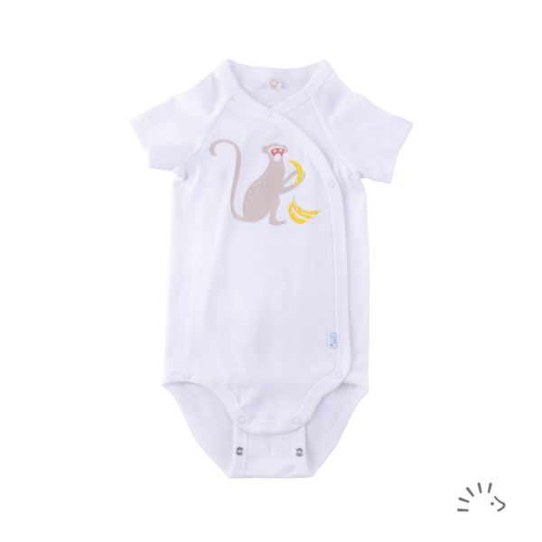 Kurzarm Wickelbody aus Baumwolle