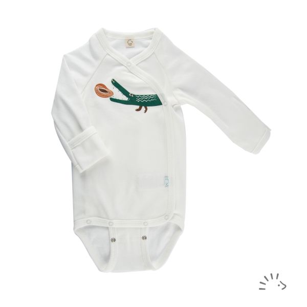 Langarm Wickelbody aus Baumwolle