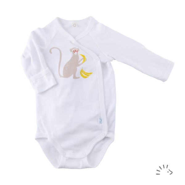 Langarm Wickelbody aus Baumwolle