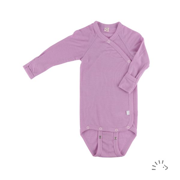 Langarm Wickelbody Wolle-Seide