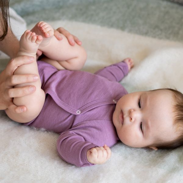 Wickelbody langarm Wolle-Seide GOTS