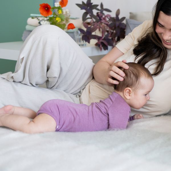 Wickelbody langarm Wolle-Seide GOTS