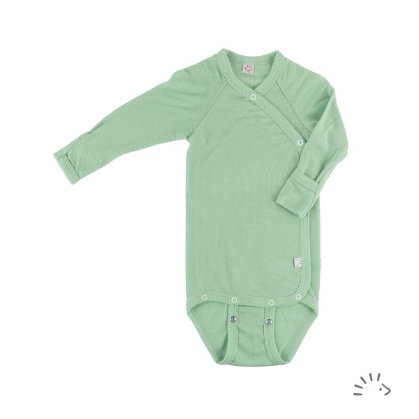 Langarm Wickelbody Wolle-Seide