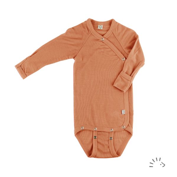 Langarm Wickelbody Wolle-Seide