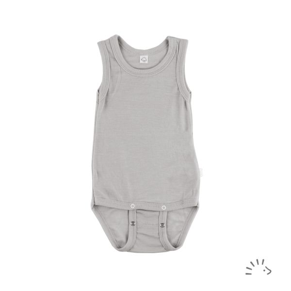 Ärmelloser Body aus Wolle-Seide