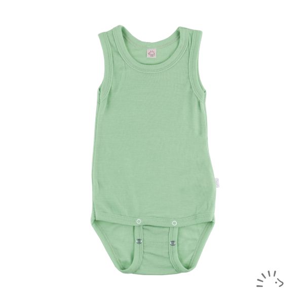 Ärmelloser Body aus Wolle-Seide