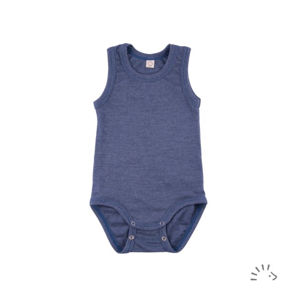 Body ärmellos Wolle-Seide GOTS