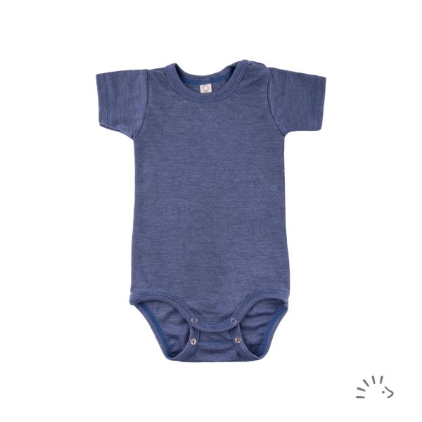 Kurzarmbody Wolle-Seide GOTS