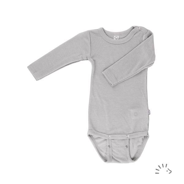 Langarm Body aus Wolle-Seide 