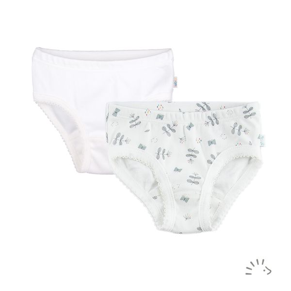 2x Mädchenslip Mia Feinripp GOTS
