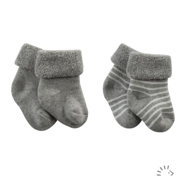 2 Paar Babysöckchen Baumwolle-Elasthan GOTS