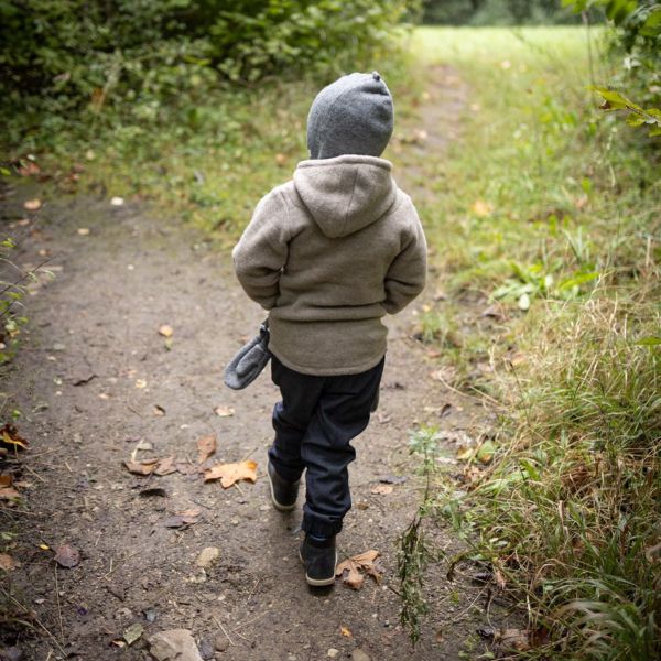 Jacke mit Kapuze Wollfleece GOTS