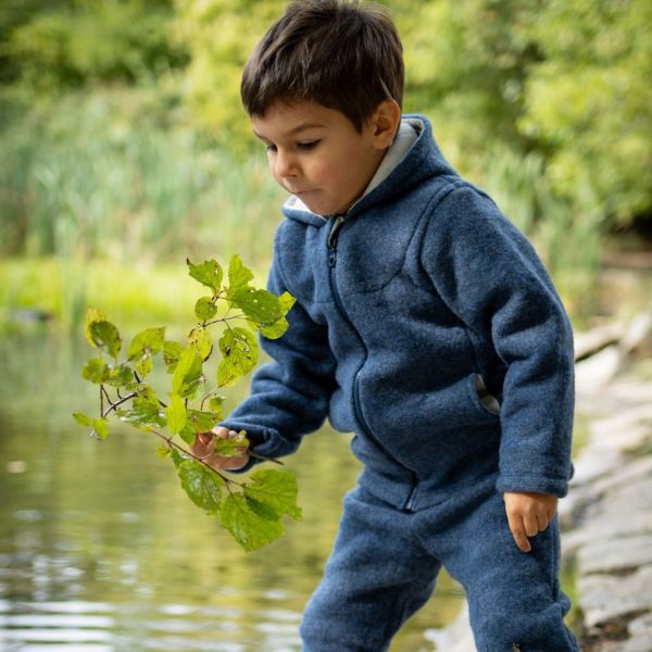 Jacke mit Kapuze Wollfleece GOTS