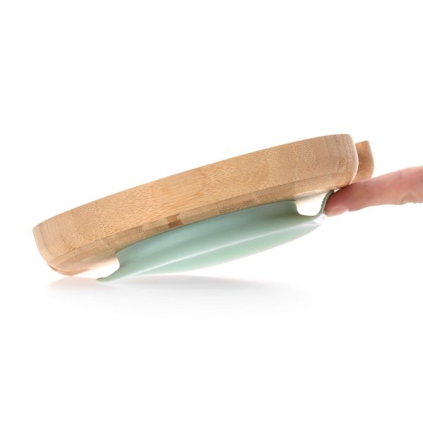 LÄSSIG Bambus Teller m. Saugnapf Hund