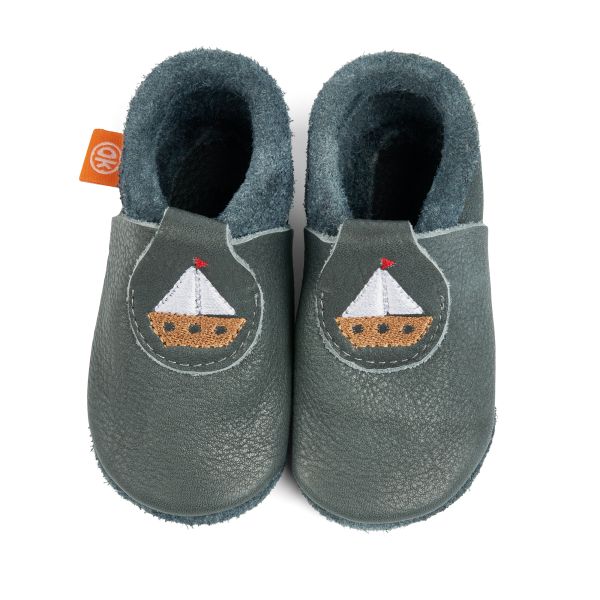 Lederhausschuhe Schiffchen