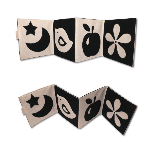 Filzbuch/Leporello schwarz/weiß