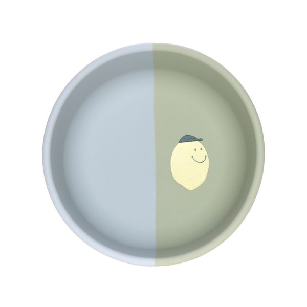 Silicone Bowl Lemon blau grün