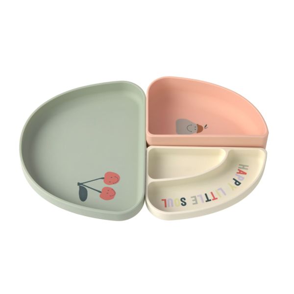 Silikon-Geschirrset rosa - Lässig