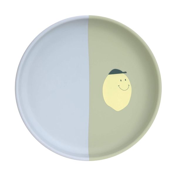 Silicone Plate Lemon blau-grün