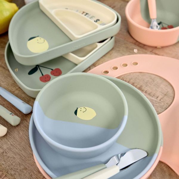 Silicone Plate Lemon blau-grün