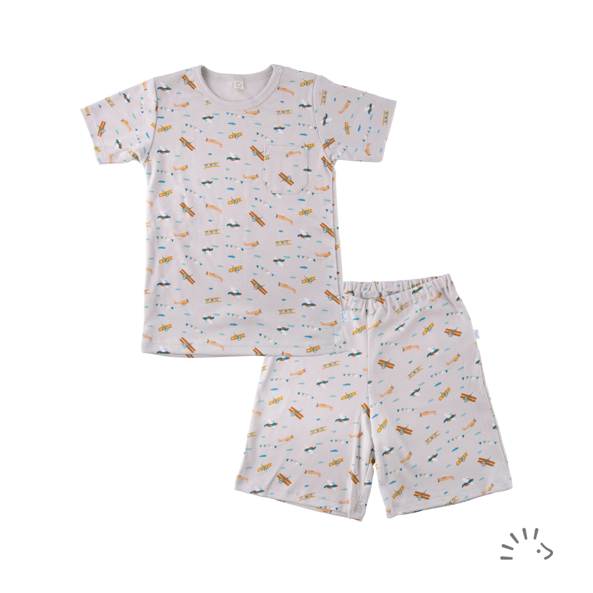 Pyjama kurz Feinripp GOTS