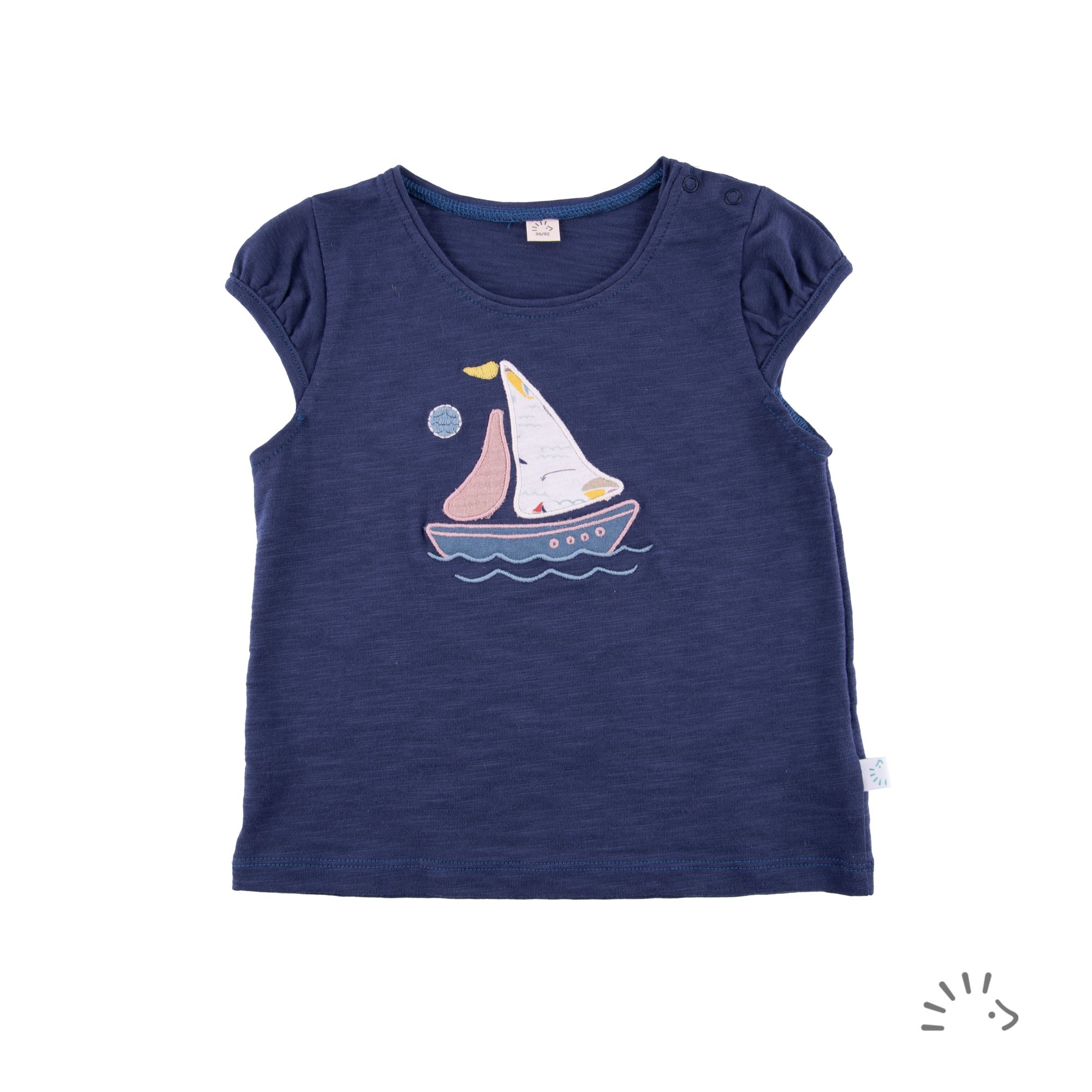 Shirt mit Puffärmel Slub Jersey GOTS