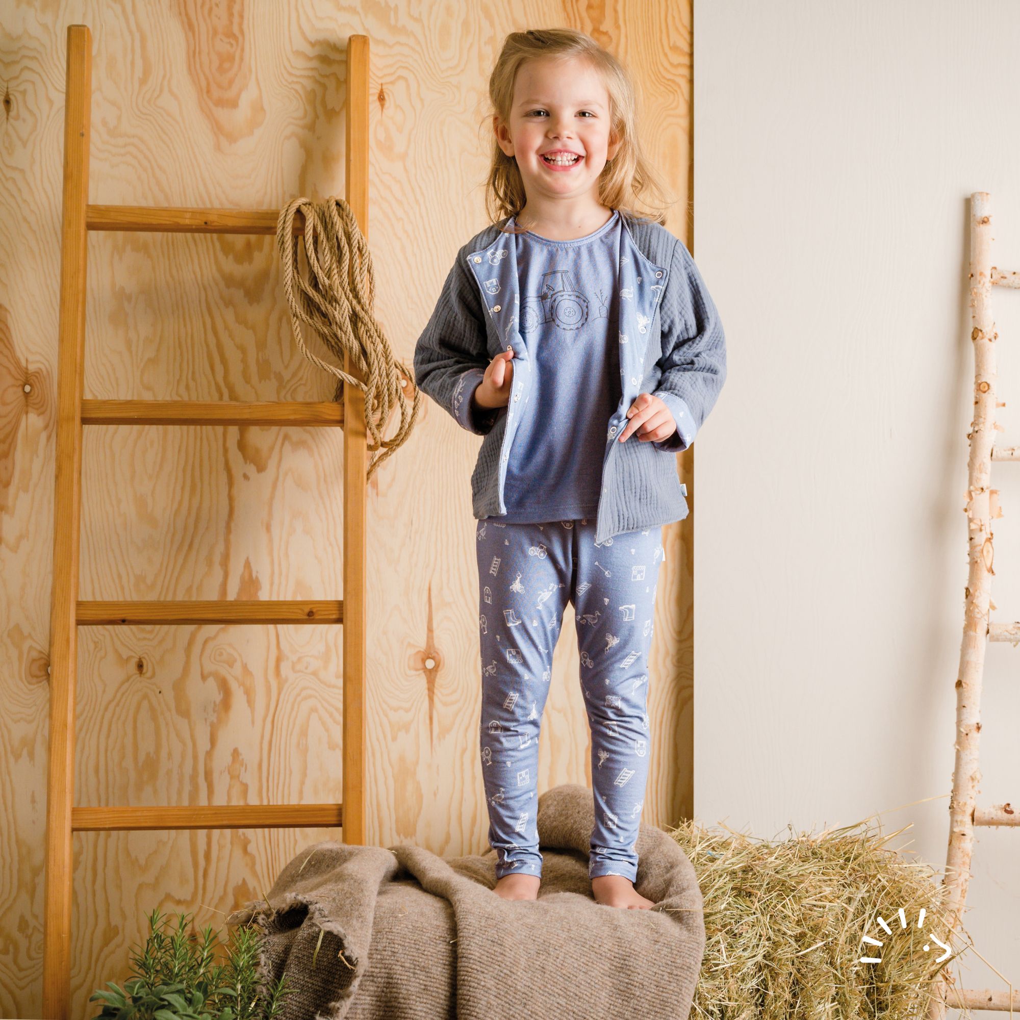 Gefütterte Wendejacke Musselin GOTS/Single Jersey